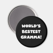 世界のベスト米国東部標準時刻Grammaの黒か白 マグネット (正面/裏面)