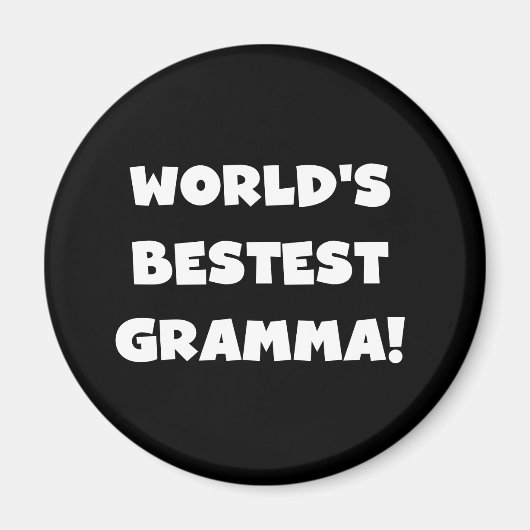 世界のベスト米国東部標準時刻Grammaの黒か白 マグネット (正面)