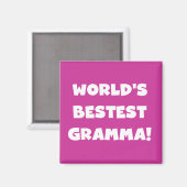 世界のベスト米国東部標準時刻Grammaの黒か白 マグネット (正面/裏面)