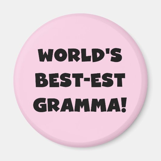 世界のベスト米国東部標準時刻Grammaの黒か白 マグネット (正面)