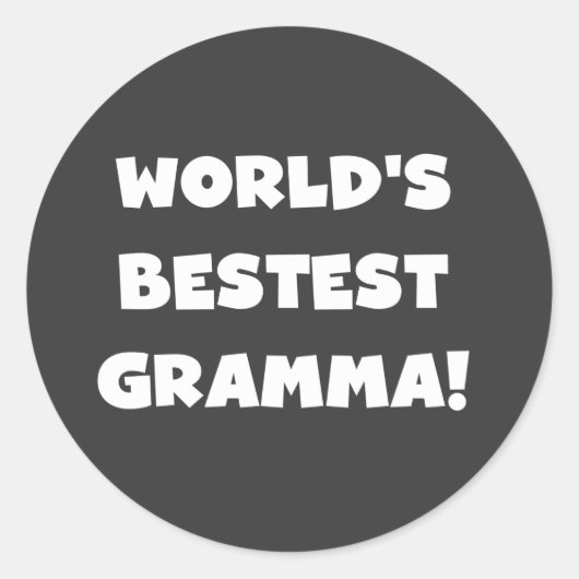 世界のベスト米国東部標準時刻Grammaの黒か白 ラウンドシール (正面)