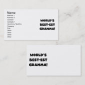 世界のベスト米国東部標準時刻Grammaの黒か白 名刺 (正面/裏面)