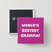 世界のベスト米国東部標準時刻Grammaの黒か白 缶バッジ (正面&裏面)