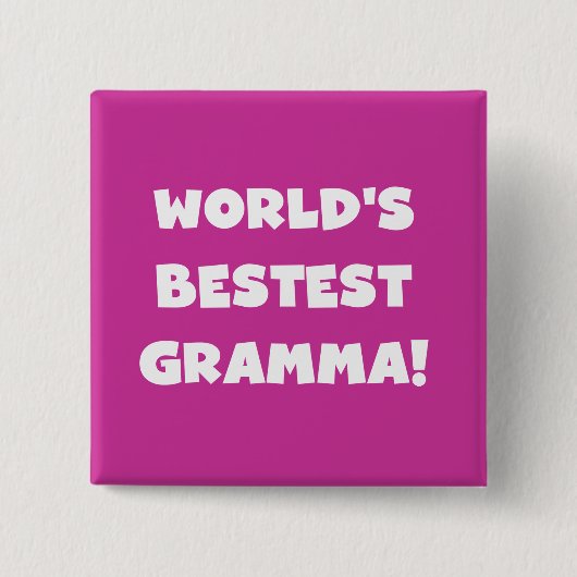 世界のベスト米国東部標準時刻Grammaの黒か白 缶バッジ (正面)