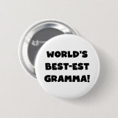 世界のベスト米国東部標準時刻Grammaの黒か白 缶バッジ (正面&裏面)