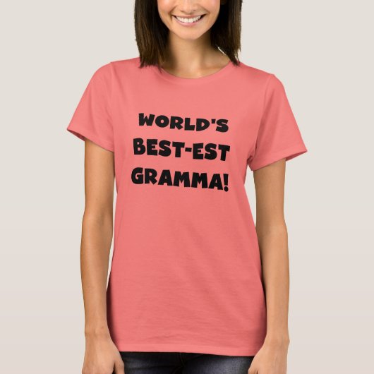 世界のベスト米国東部標準時刻Grammaの黒か白 Tシャツ (正面)