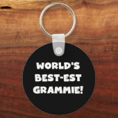 世界のベスト米国東部標準時刻Grammieの白いTシャツおよびギフト キーホルダー (正面)