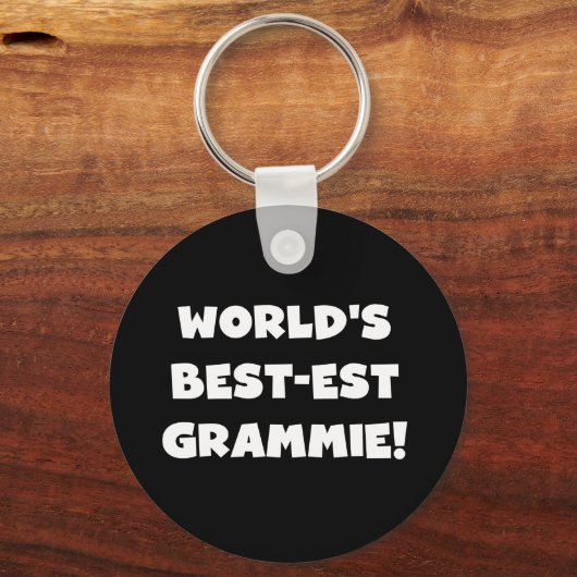 世界のベスト米国東部標準時刻Grammieの白いTシャツおよびギフト キーホルダー (正面)
