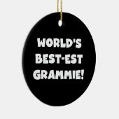 世界のベスト米国東部標準時刻Grammieの白いTシャツおよびギフト セラミックオーナメント (右)