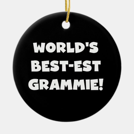 世界のベスト米国東部標準時刻Grammieの白いTシャツおよびギフト セラミックオーナメント (正面)