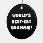 世界のベスト米国東部標準時刻Grammieの白いTシャツおよびギフト セラミックオーナメント (左)