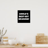 世界のベスト米国東部標準時刻Grammieの白いTシャツおよびギフト ポスター (キッチン)