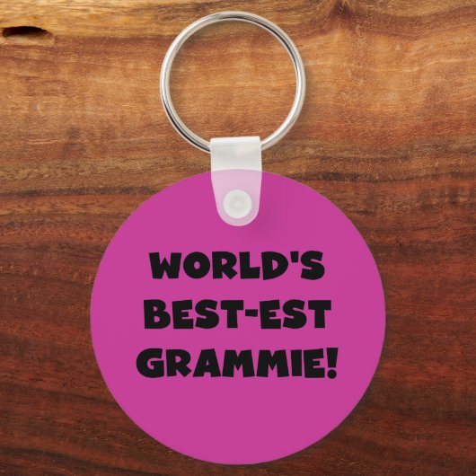 世界のベスト米国東部標準時刻Grammieの黒くか白いギフト キーホルダー (正面)