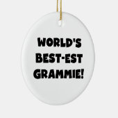 世界のベスト米国東部標準時刻Grammieの黒くか白いギフト セラミックオーナメント (右)