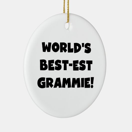 世界のベスト米国東部標準時刻Grammieの黒くか白いギフト セラミックオーナメント (右)