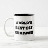 世界のベスト米国東部標準時刻Grammieの黒くか白いギフト ツートーンマグカップ (左)