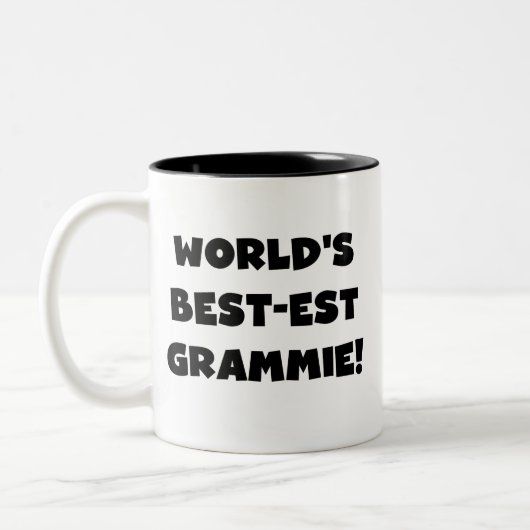 世界のベスト米国東部標準時刻Grammieの黒くか白いギフト ツートーンマグカップ (左)