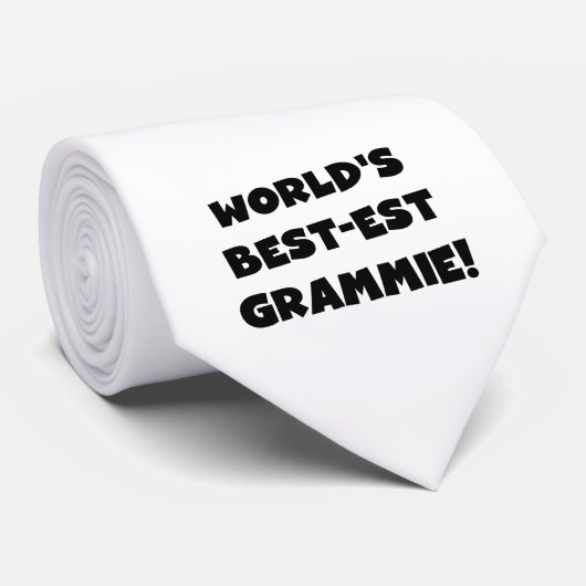 世界のベスト米国東部標準時刻Grammieの黒くか白いギフト ネクタイ (ロール)