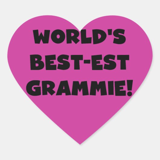 世界のベスト米国東部標準時刻Grammieの黒くか白いギフト ハートシール (正面)