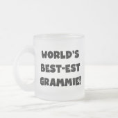 世界のベスト米国東部標準時刻Grammieの黒くか白いギフト フロストグラスマグカップ (左)