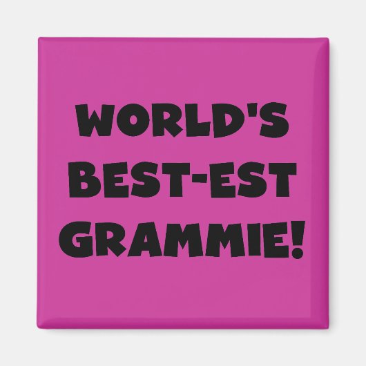 世界のベスト米国東部標準時刻Grammieの黒くか白いギフト マグネット (正面)