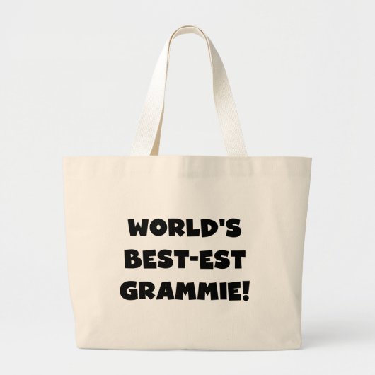 世界のベスト米国東部標準時刻Grammieの黒くか白いギフト ラージトートバッグ (正面)