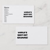 世界のベスト米国東部標準時刻Grammieの黒くか白いギフト 名刺 (正面/裏面)