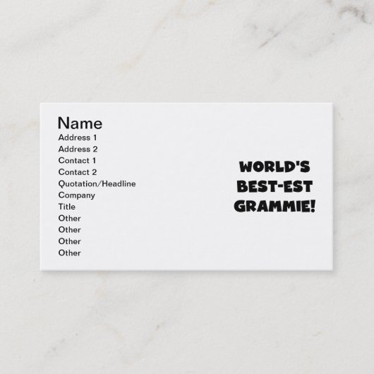 世界のベスト米国東部標準時刻Grammieの黒くか白いギフト 名刺 (正面)