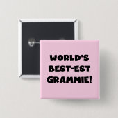 世界のベスト米国東部標準時刻Grammieの黒くか白いギフト 缶バッジ (正面&裏面)