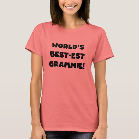 世界のベスト米国東部標準時刻Grammieの黒くか白いギフト Tシャツ (正面)