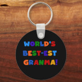 世界のベスト米国東部標準時刻Granmaの明るい色 キーホルダー (正面)