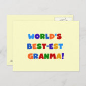 世界のベスト米国東部標準時刻Granmaの明るい色 ポストカード (正面/裏面)