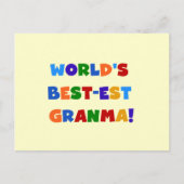 世界のベスト米国東部標準時刻Granmaの明るい色 ポストカード (正面)