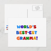 世界のベスト米国東部標準時刻Granmaの明るい色 ポストカード (正面/裏面)