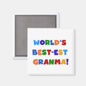 世界のベスト米国東部標準時刻Granmaの明るい色 マグネット (正面/裏面)