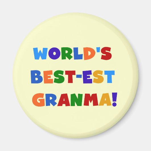 世界のベスト米国東部標準時刻Granmaの明るい色 マグネット (正面)