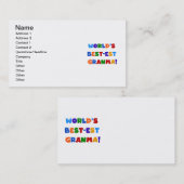 世界のベスト米国東部標準時刻Granmaの明るい色 名刺 (正面/裏面)