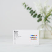 世界のベスト米国東部標準時刻Granmaの明るい色 名刺 (スタンド正面)