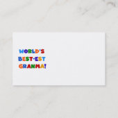 世界のベスト米国東部標準時刻Granmaの明るい色 名刺 (裏面)