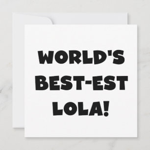 世界のベスト米国東部標準時刻Lolaの白黒Tシャツのギフト