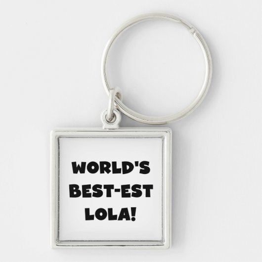 世界のベスト米国東部標準時刻Lolaの白黒Tシャツのギフト キーホルダー (正面)