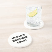 世界のベスト米国東部標準時刻Lolaの白黒Tシャツのギフト コースター (側面)