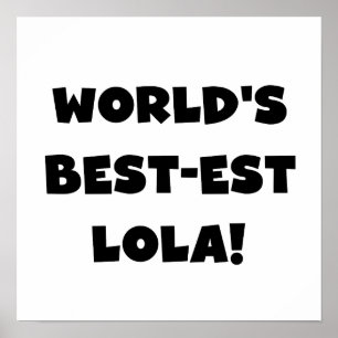 世界のベスト米国東部標準時刻Lolaの白黒Tシャツのギフト ポスター