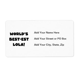 世界のベスト米国東部標準時刻Lolaの白黒Tシャツのギフト ラベル