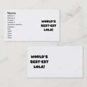 世界のベスト米国東部標準時刻Lolaの白黒Tシャツのギフト 名刺 (正面/裏面)
