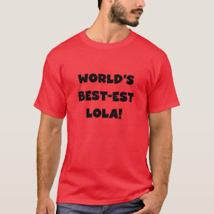 世界のベスト米国東部標準時刻Lolaの白黒Tシャツのギフト Tシャツ