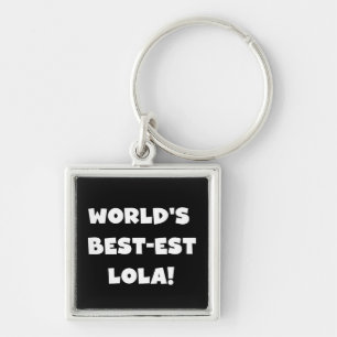 世界のベスト米国東部標準時刻Lolaの白黒Tシャツ キーホルダー
