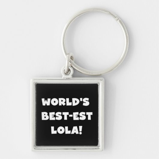 世界のベスト米国東部標準時刻Lolaの白黒Tシャツ キーホルダー (正面)