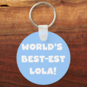世界のベスト米国東部標準時刻Lolaの白黒Tシャツ キーホルダー (正面)