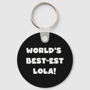 世界のベスト米国東部標準時刻Lolaの白黒Tシャツ キーホルダー